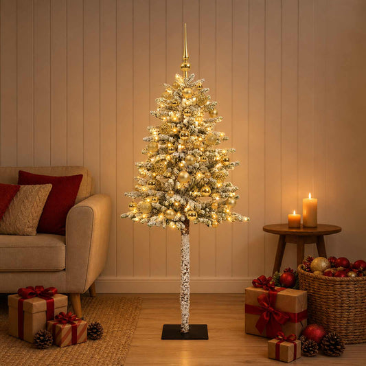 vidaXL Artificial Christmas Tree with Bauble 150 cm 150 LEDs 1