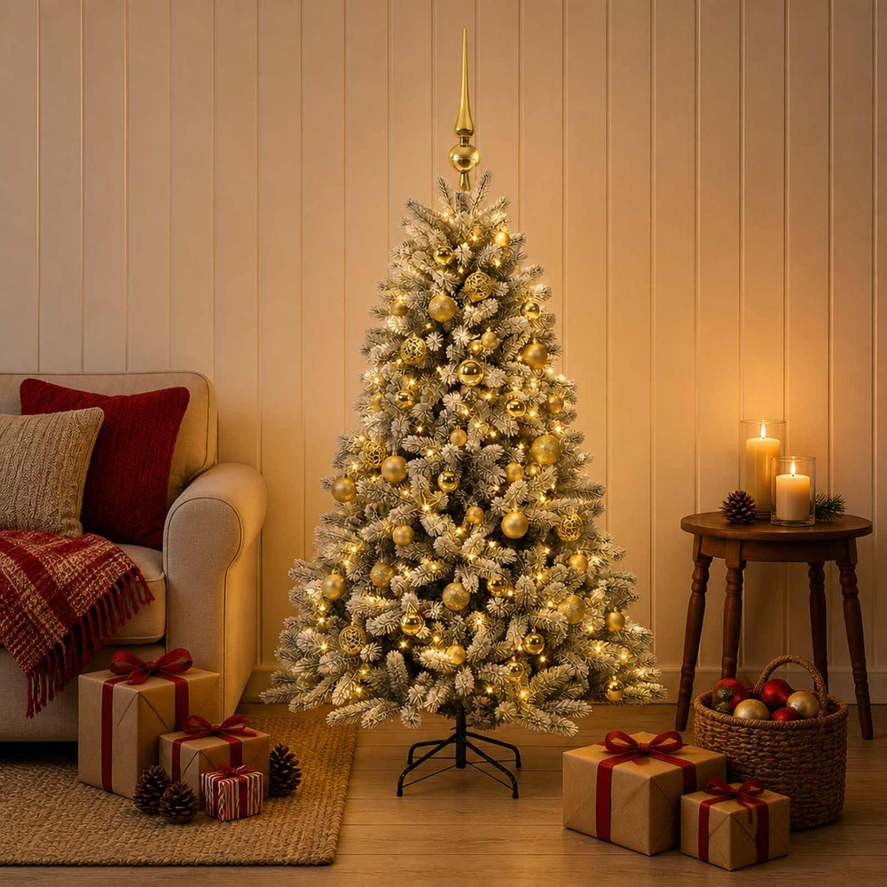 vidaXL Artificial Christmas Tree with Bauble 120 cm 150 LEDs