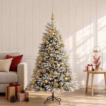 vidaXL Artificial Christmas Tree with Bauble 120 cm 150 LEDs 1