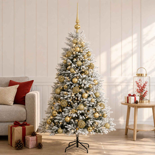 vidaXL Artificial Christmas Tree with Bauble 150 cm 150 LEDs 1