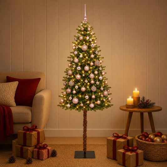 vidaXL Artificial Christmas Tree with Bauble 150 cm 150 LEDs 1