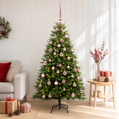 vidaXL Artificial Christmas Tree with Bauble 150 cm 150 LEDs 1