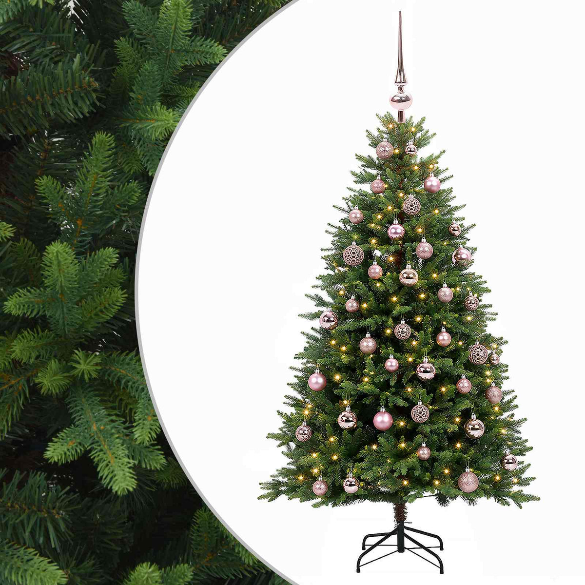 vidaXL Artificial Christmas Tree with Bauble 150 cm 150 LEDs 2