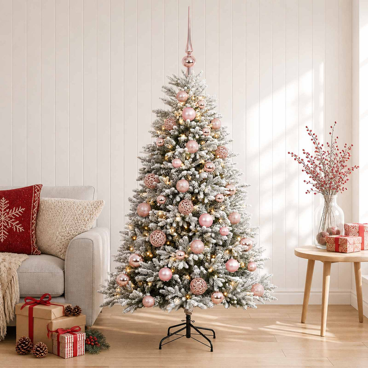 vidaXL Artificial Christmas Tree with Bauble 150 cm 150 LEDs 3