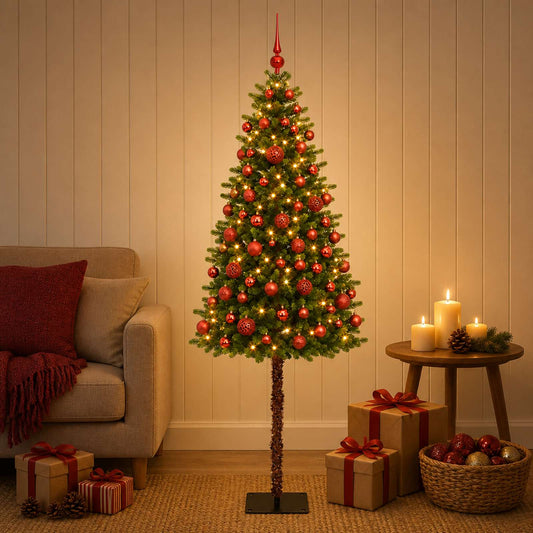 vidaXL Artificial Christmas Tree with Bauble 150 cm 150 LEDs 1
