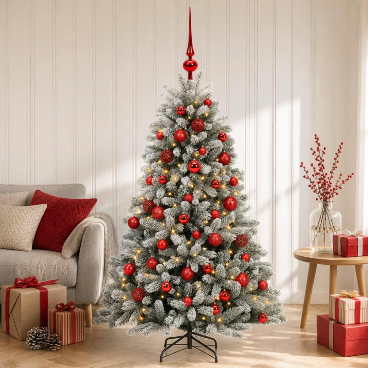 vidaXL Artificial Christmas Tree with Bauble 120 cm 150 LEDs 3