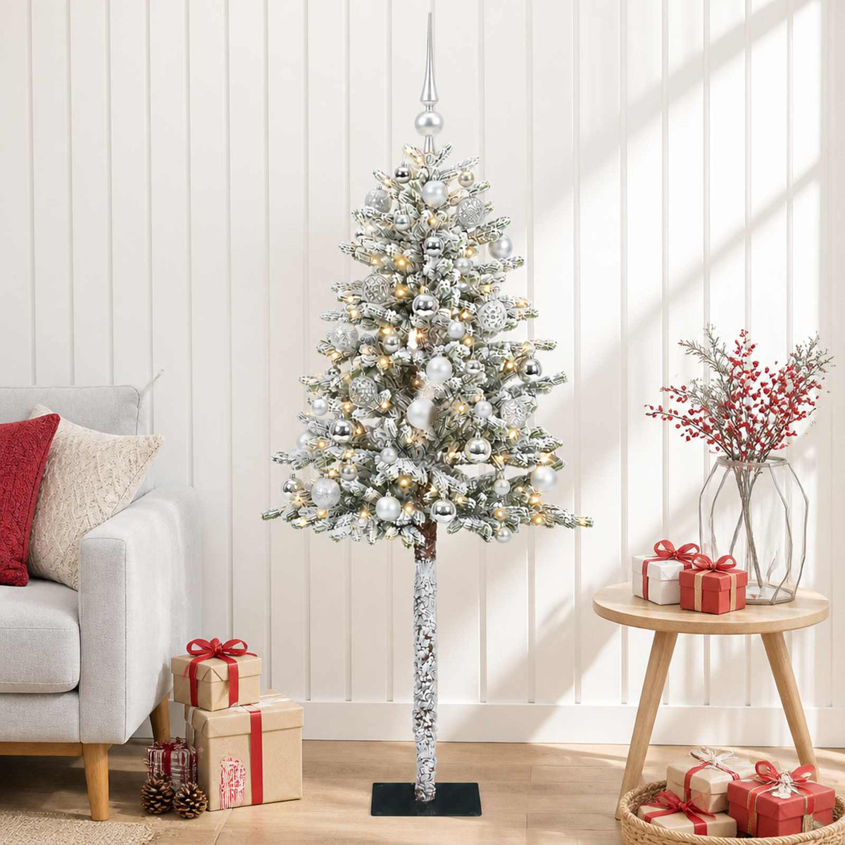 vidaXL Artificial Christmas Tree with Bauble 150 cm 150 LEDs 3