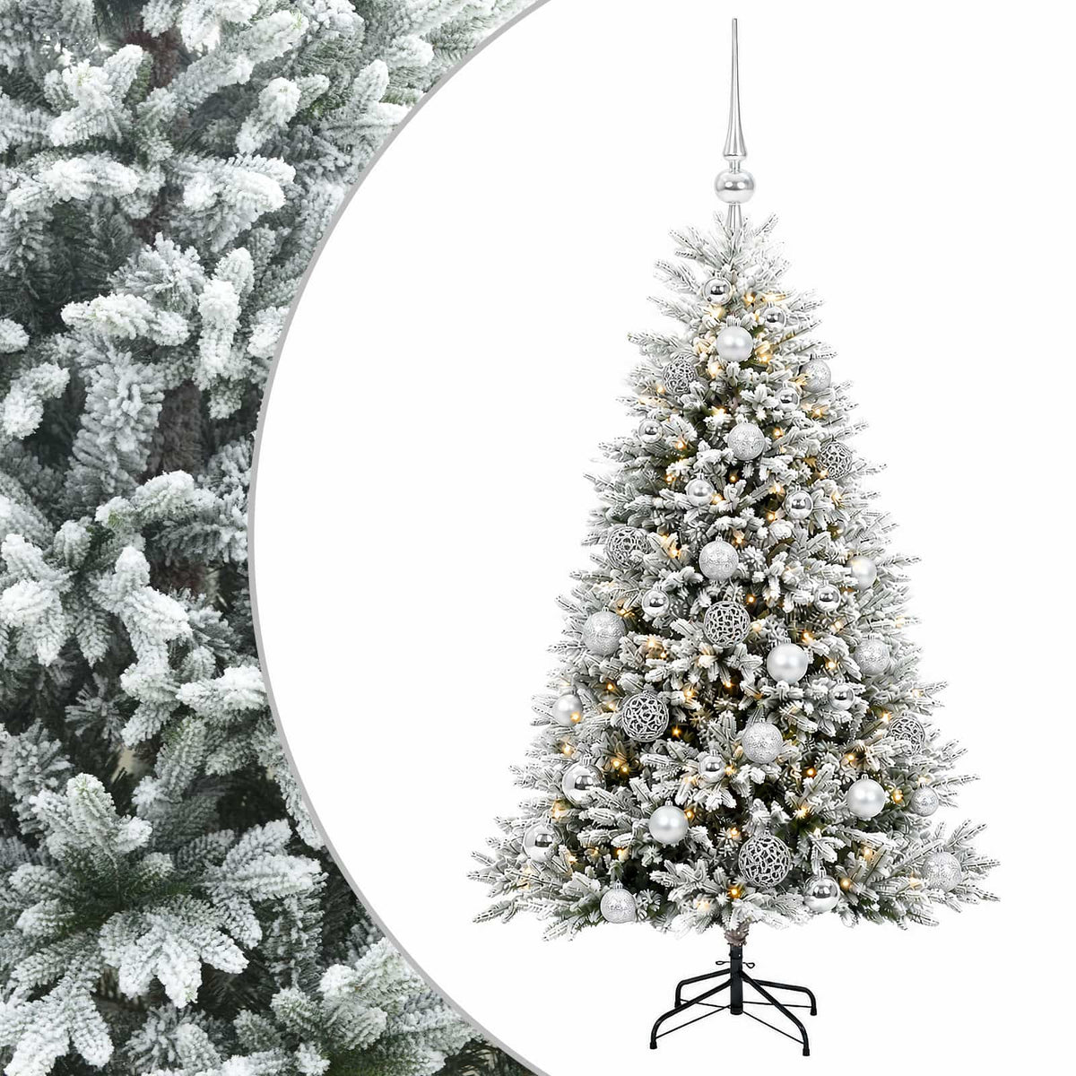vidaXL Artificial Christmas Tree with Bauble 120 cm 150 LEDs 2