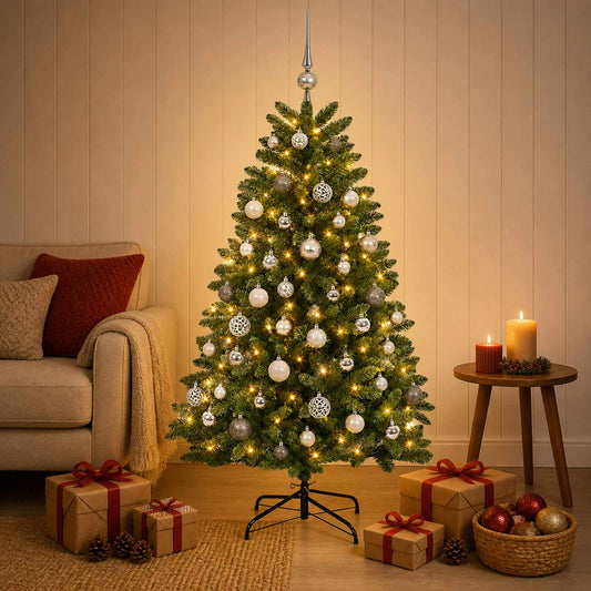 Artificial Christmas Tree Mid-green Bauble LEDs
