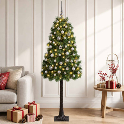vidaXL Artificial Hinged Christmas Tree with Baubles 180 cm 300 LEDs 3