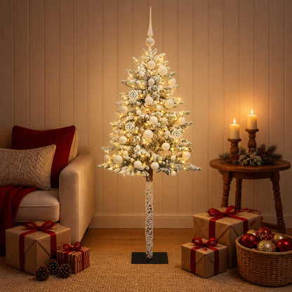 vidaXL Artificial Christmas Tree with Bauble 150 cm 150 LEDs 1