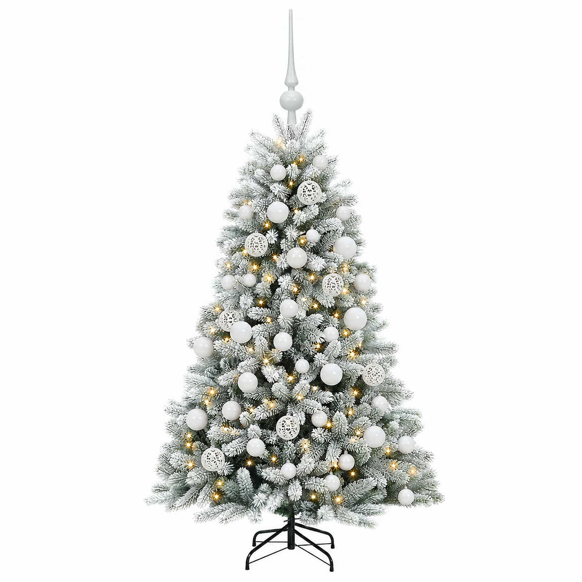 vidaXL Artificial Christmas Tree with Bauble 120 cm 150 LEDs 4