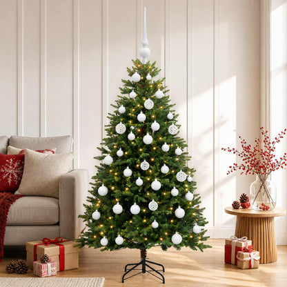 vidaXL Artificial Christmas Tree with Bauble 150 cm 150 LEDs 3