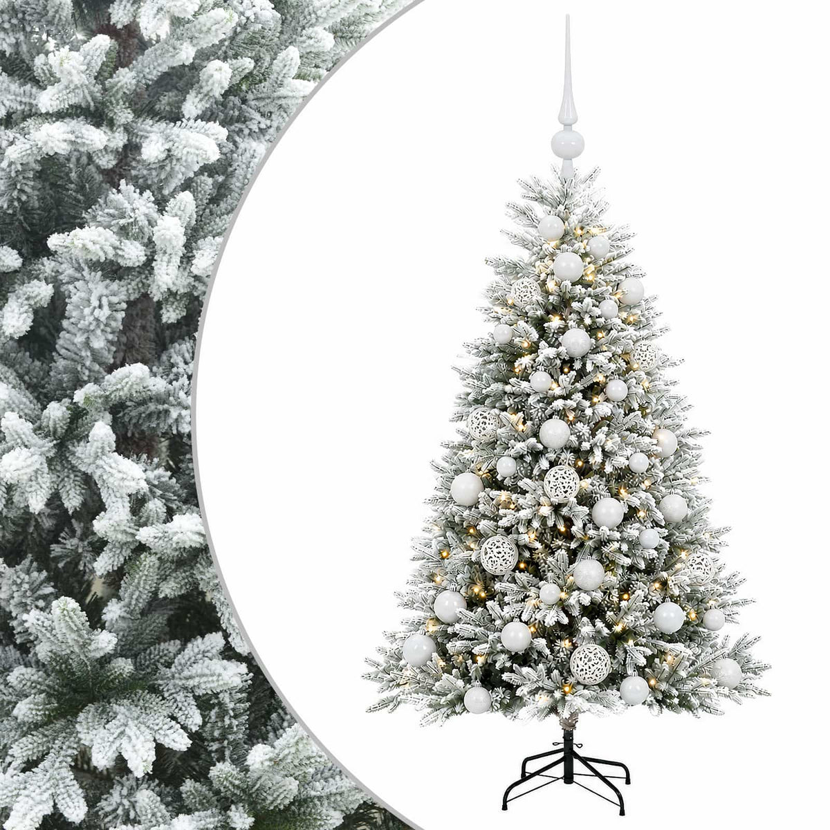 vidaXL Artificial Christmas Tree with Bauble 150 cm 150 LEDs 2