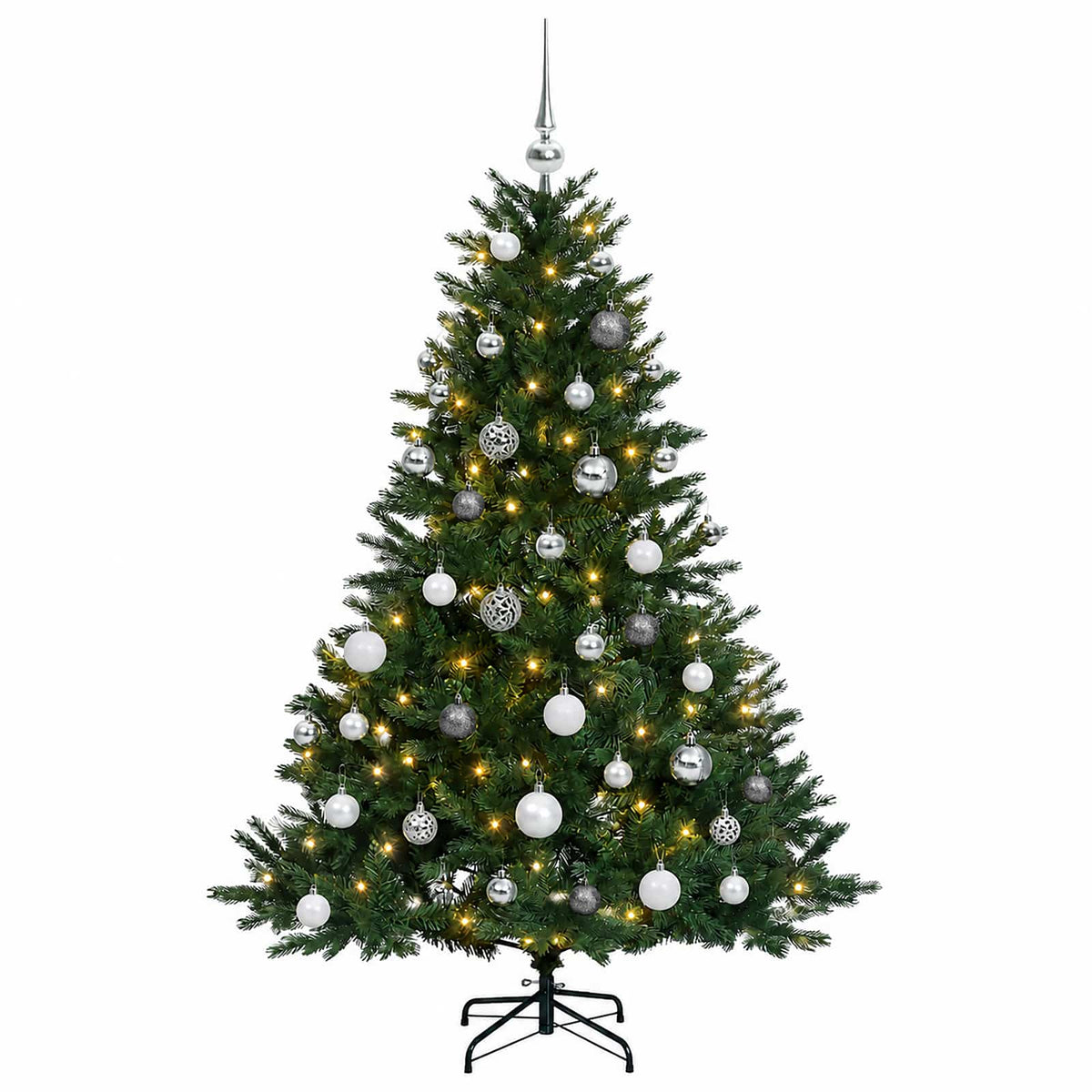 vidaXL Artificial Christmas Tree with Bauble 120 cm 150 LEDs 4