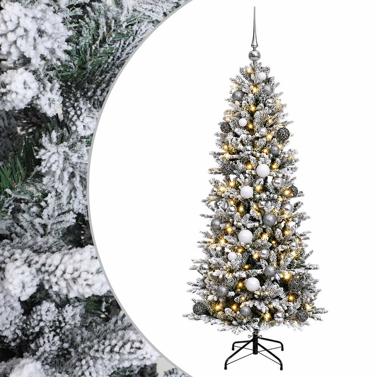 vidaXL Artificial Christmas Tree with Bauble 150 cm 150 LEDs 2
