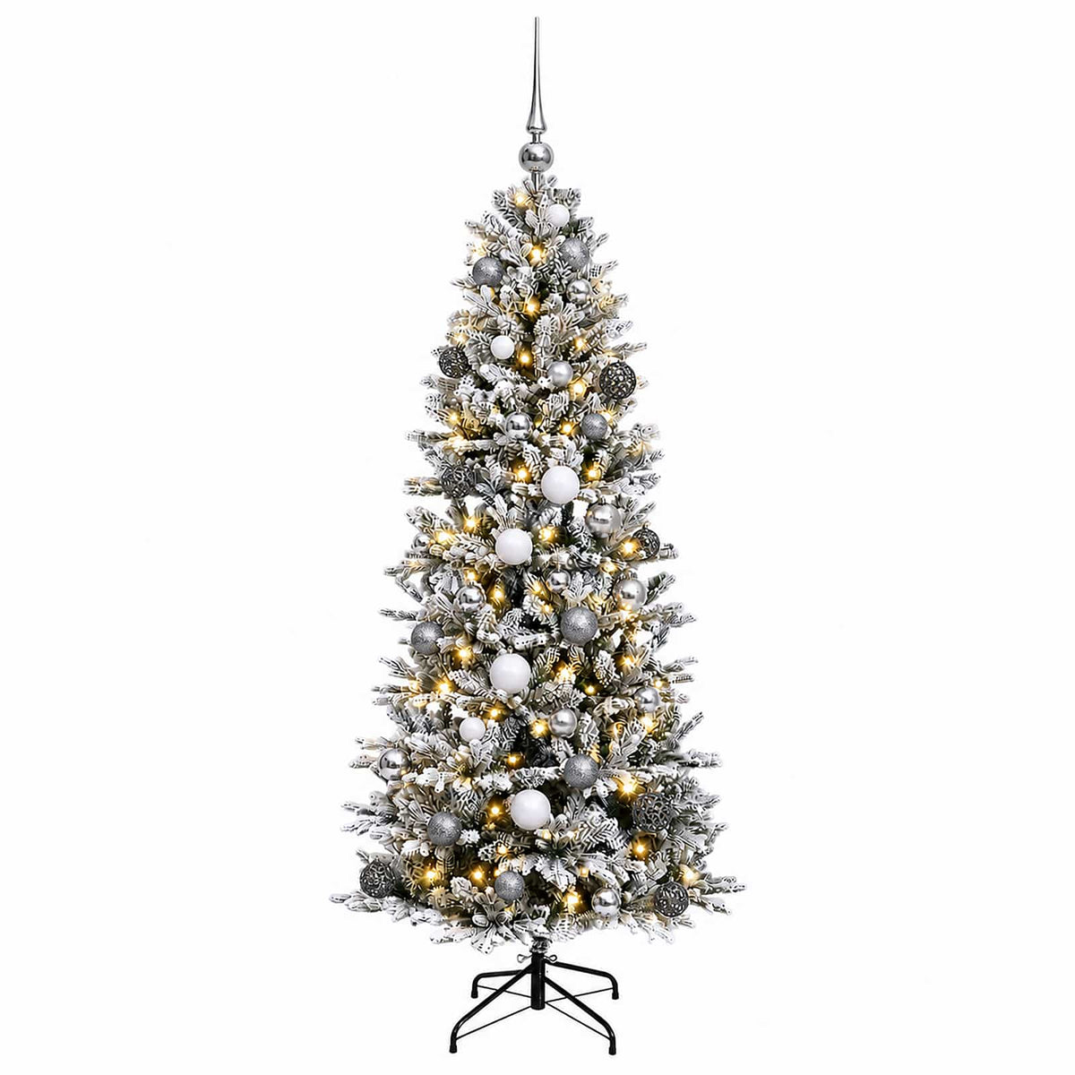 vidaXL Artificial Christmas Tree with Bauble 150 cm 150 LEDs 4