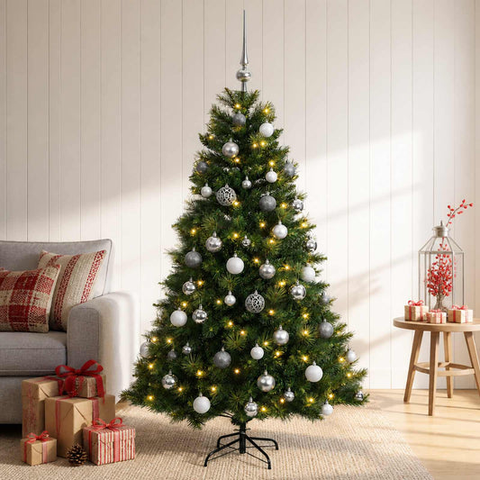 vidaXL Artificial Christmas Tree with Bauble 120 cm 150 LEDs 1