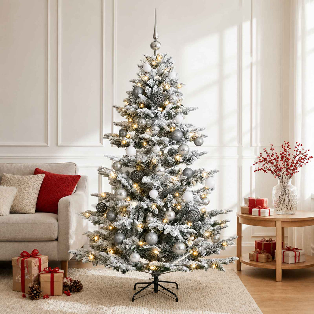 vidaXL Artificial Christmas Tree with Bauble 150 cm 150 LEDs