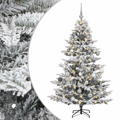 vidaXL Artificial Christmas Tree with Bauble 150 cm 150 LEDs 2