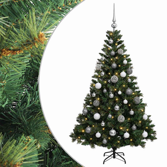 vidaXL Artificial Christmas Tree with Bauble 120 cm 150 LEDs 2
