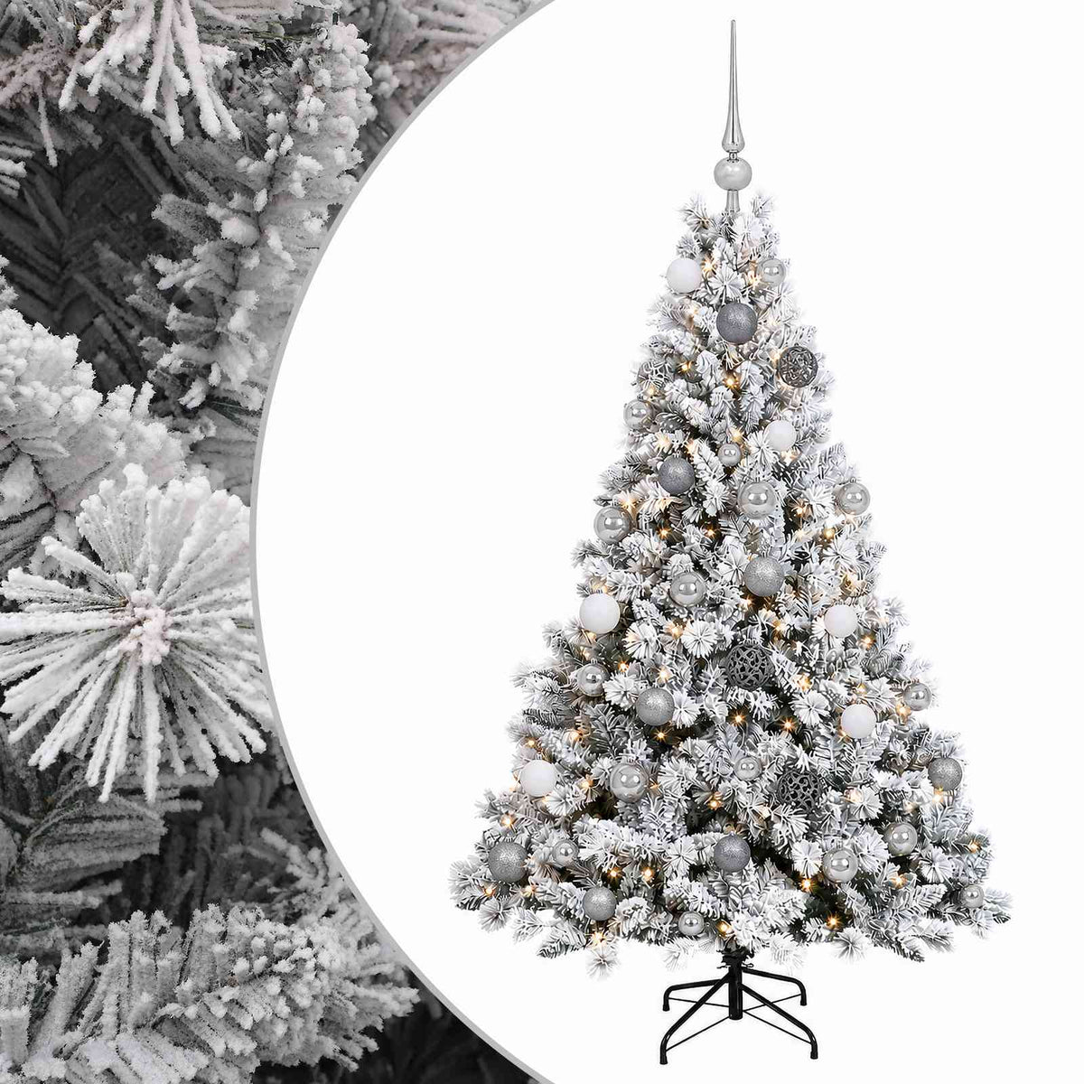 vidaXL Artificial Christmas Tree with Bauble 120 cm 150 LEDs 2