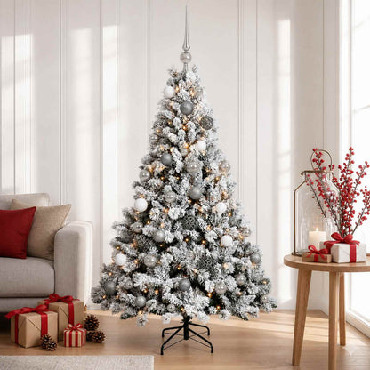 vidaXL Artificial Christmas Tree with Bauble 120 cm 150 LEDs 1