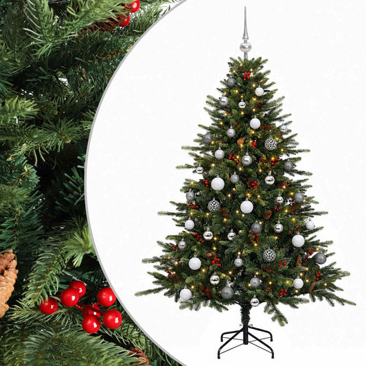 vidaXL Artificial Christmas Tree with Bauble 120 cm 150 LEDs 2