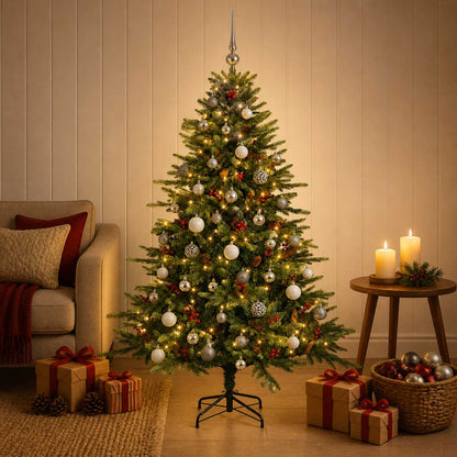 vidaXL Artificial Christmas Tree with Bauble 150 cm 150 LEDs 3