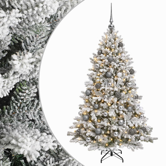 vidaXL Artificial Christmas Tree with Bauble 120 cm 150 LEDs 2