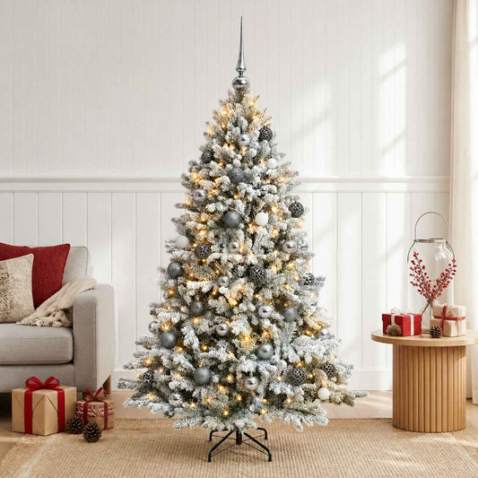 vidaXL Artificial Christmas Tree with Bauble 120 cm 150 LEDs 1