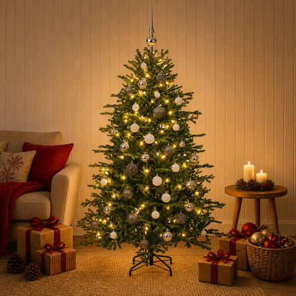 vidaXL Artificial Christmas Tree with Bauble 150 cm 150 LEDs 3