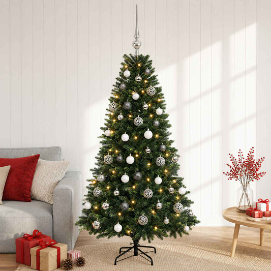 vidaXL Artificial Christmas Tree with Bauble 150 cm 150 LEDs 1