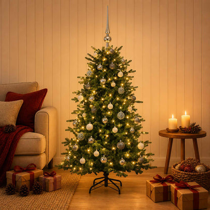 vidaXL Artificial Christmas Tree with Bauble 120 cm 150 LEDs 3