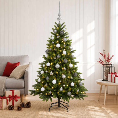 vidaXL Artificial Christmas Tree with Bauble 120 cm 150 LEDs 1