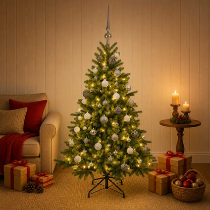 vidaXL Artificial Christmas Tree with Bauble 120 cm 150 LEDs 3