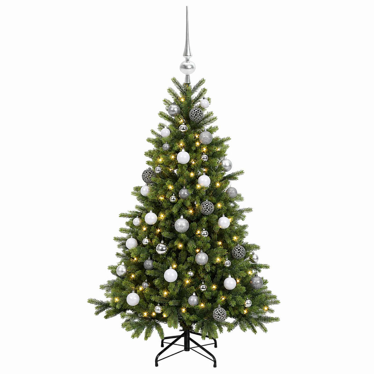 vidaXL Artificial Christmas Tree with Bauble 150 cm 150 LEDs 4