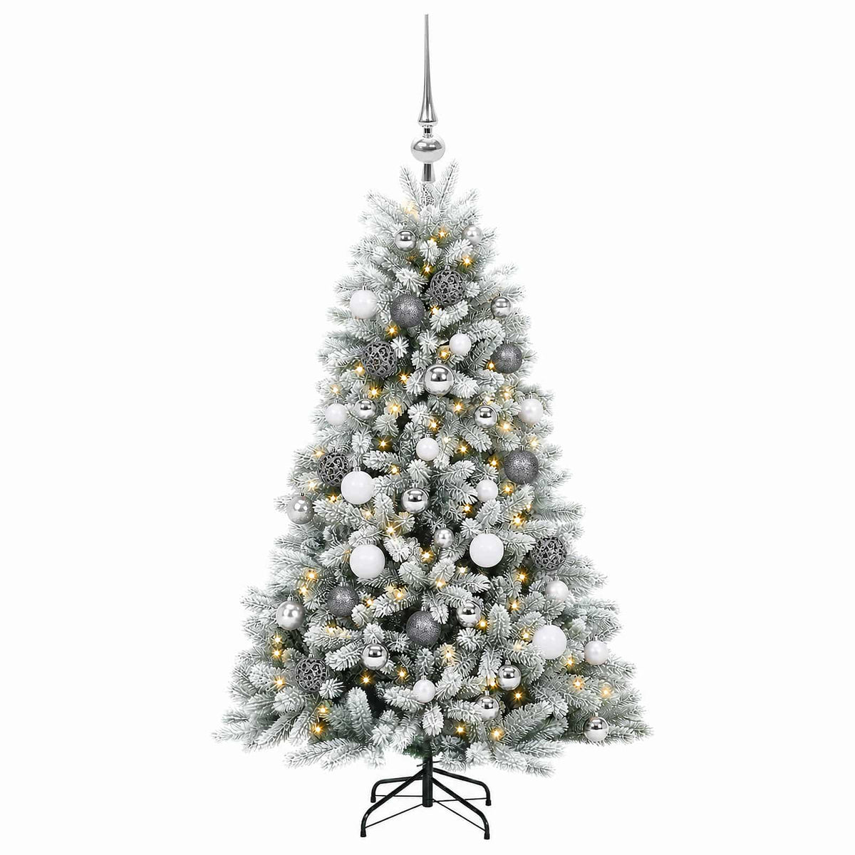 vidaXL Artificial Christmas Tree with Bauble 120 cm 150 LEDs 4