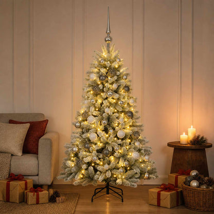 vidaXL Artificial Christmas Tree with Bauble 120 cm 150 LEDs 1