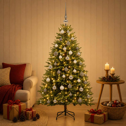 vidaXL Artificial Christmas Tree with Bauble 150 cm 150 LEDs 3