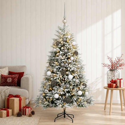 vidaXL Artificial Christmas Tree with Bauble 150 cm 150 LEDs 1