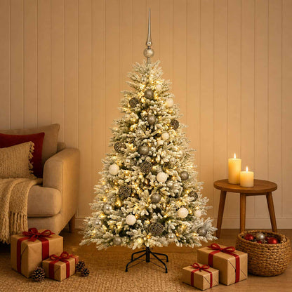 vidaXL Artificial Christmas Tree with Bauble 150 cm 150 LEDs 3