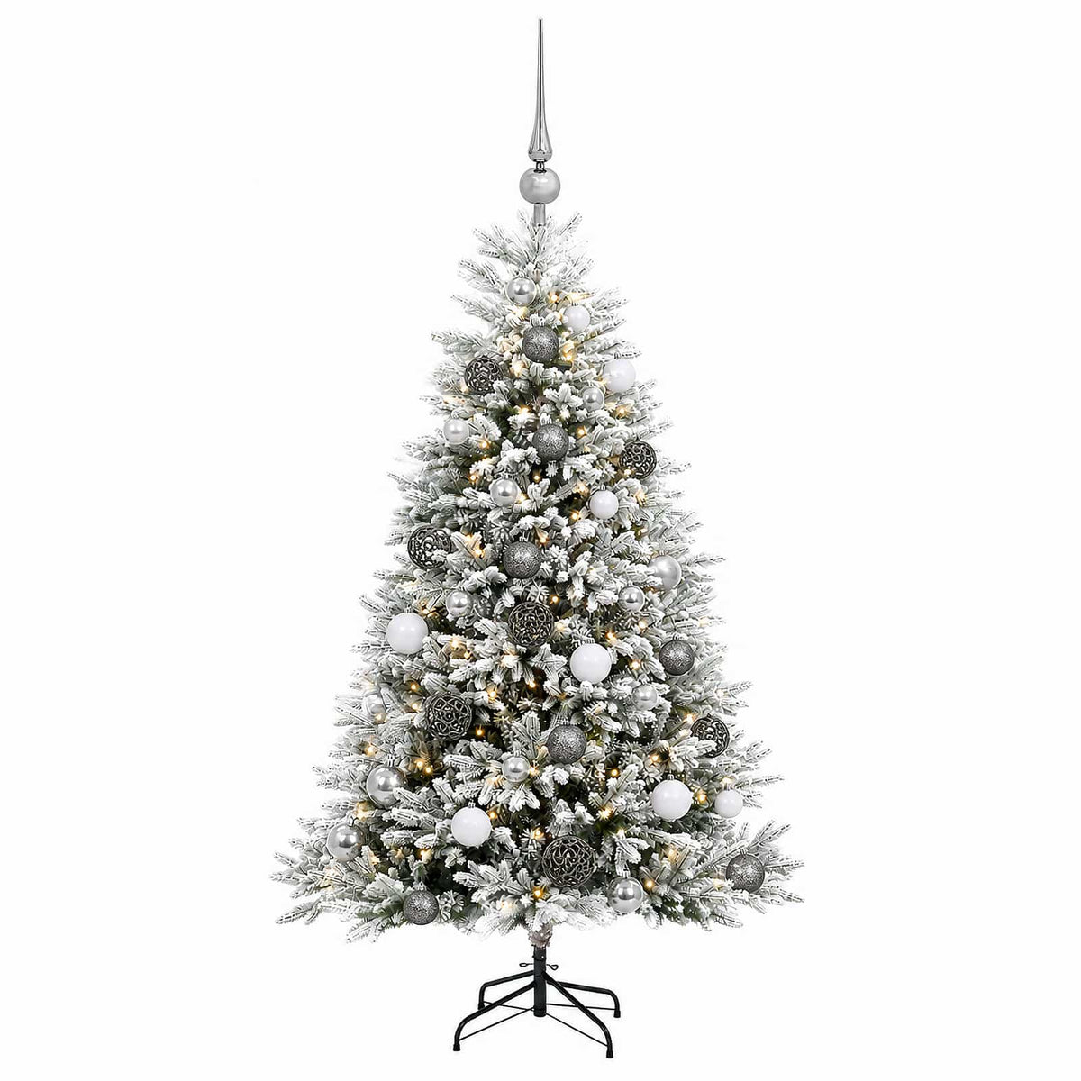 vidaXL Artificial Christmas Tree with Bauble 150 cm 150 LEDs 4