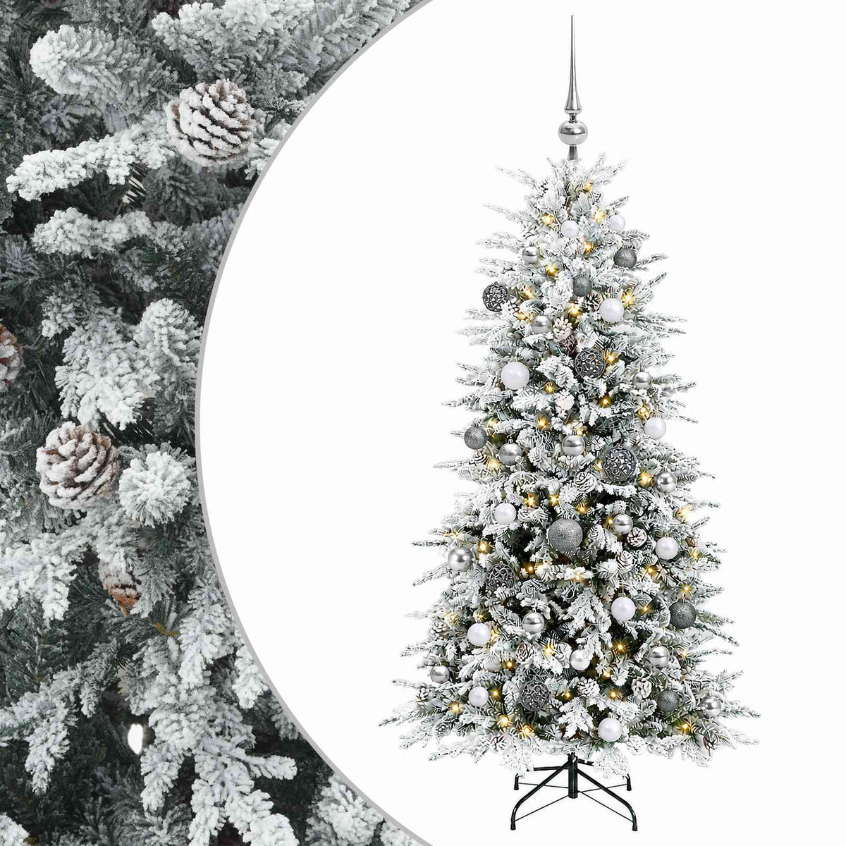 vidaXL Artificial Christmas Tree with Bauble 120 cm 150 LEDs 2