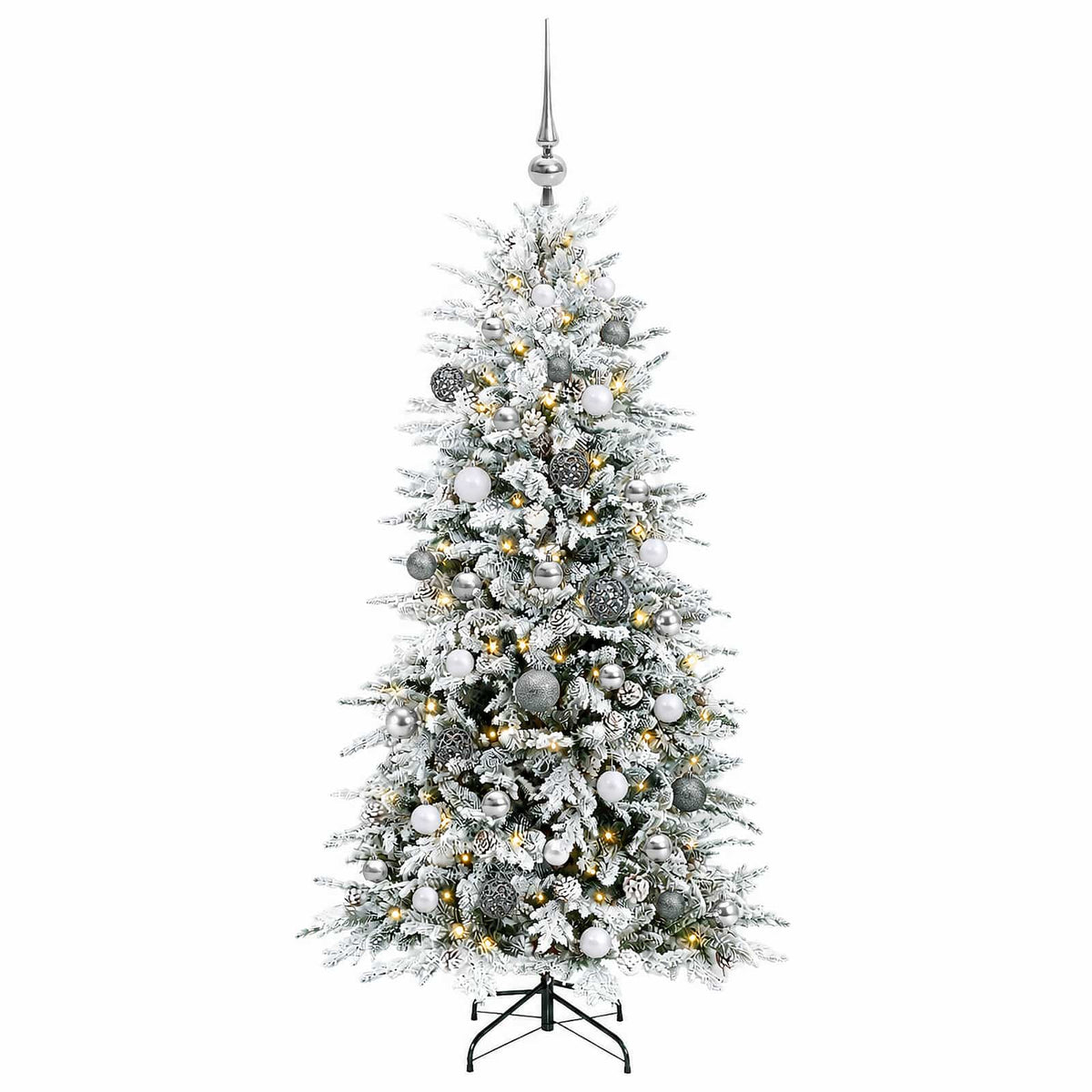 vidaXL Artificial Christmas Tree with Bauble 120 cm 150 LEDs 4