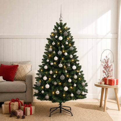 vidaXL Artificial Christmas Tree Dark Green with Bauble 150 cm 1