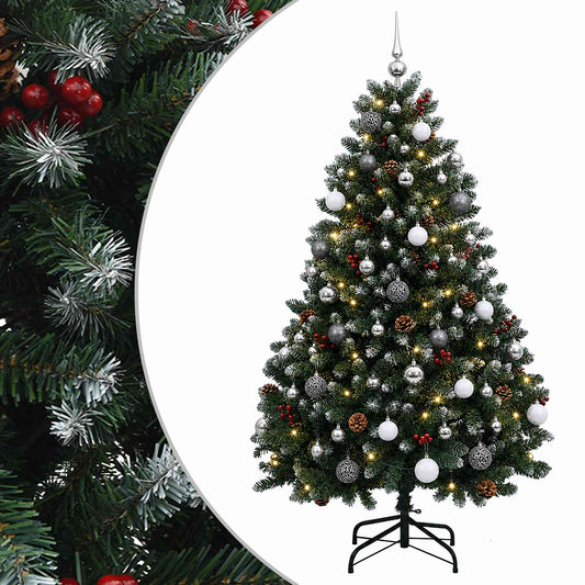 vidaXL Artificial Christmas Tree Green with Bauble 150 cm 150 LEDs 2