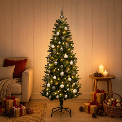vidaXL Artificial Christmas Tree with Bauble 150 cm 150 LEDs 3