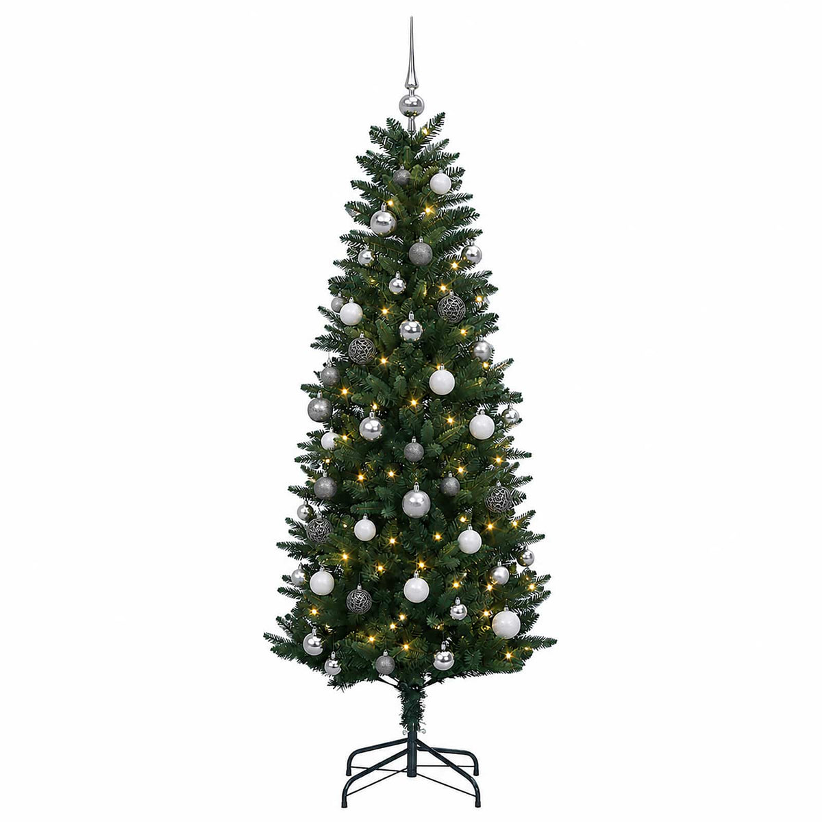 vidaXL Artificial Christmas Tree with Bauble 150 cm 150 LEDs 4