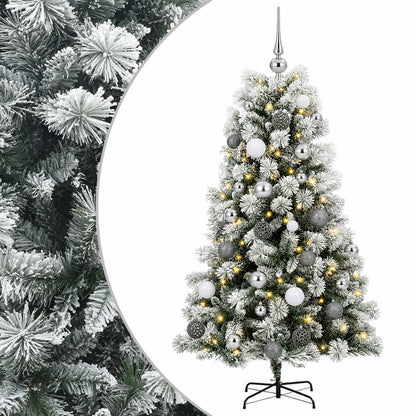 vidaXL Artificial Hinged Christmas Tree with Baubles 150 cm 150 LEDs 2